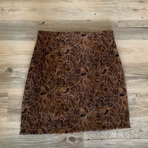Paisley high rise skirt